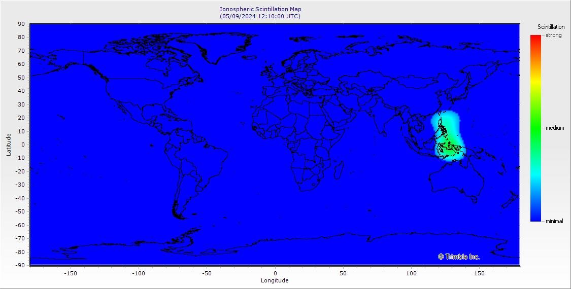 World Map of the Ionosphere Scintillation Level